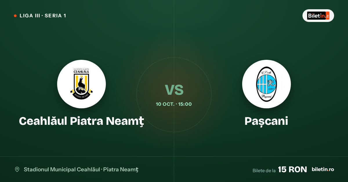 Ceahlăul Piatra Neamț - Pașcani