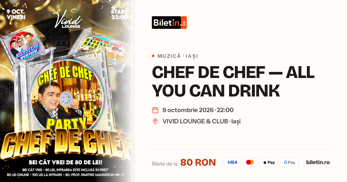 💿 CHEF DE CHEF — ALL YOU CAN DRINK 💿