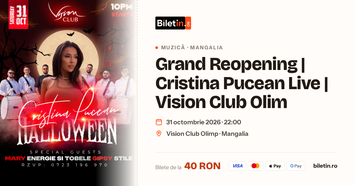 Grand Reopening | Cristina Pucean Live | Vision Club Olim