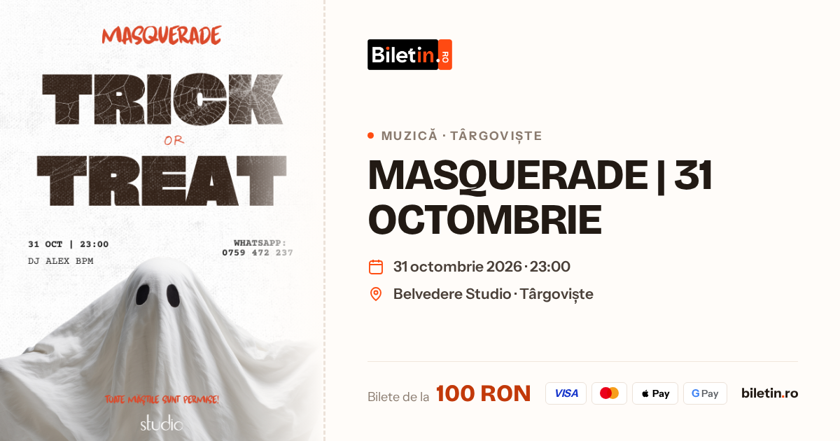 MASQUERADE | 31 OCTOMBRIE