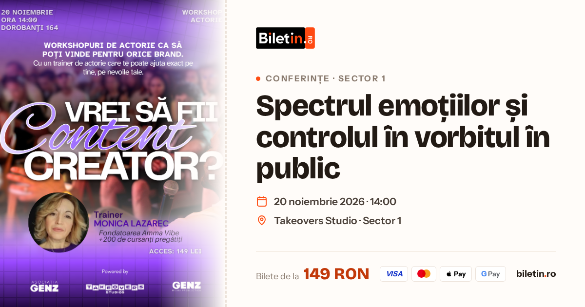 Spectrul emoțiilor și controlul în vorbitul în public