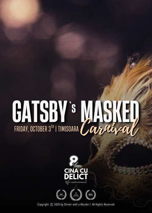 Cină cu Delict: Gatsby’s Masked Carnival