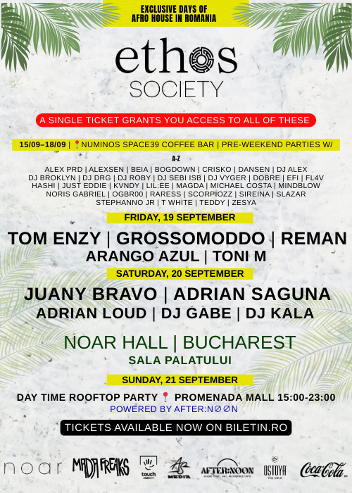 ETHOS SOCIETY 19-20SEPT | EXCLUSIVE DAYS OF AFRO HOUSE IN BUCHAREST