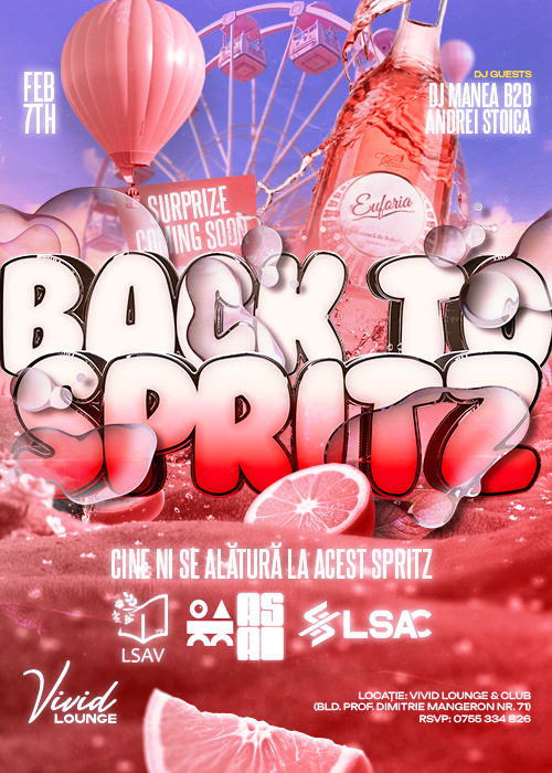 🥂 Ne vedem la șpriț? BACKTOSPRITZ, ED. 1 🥂