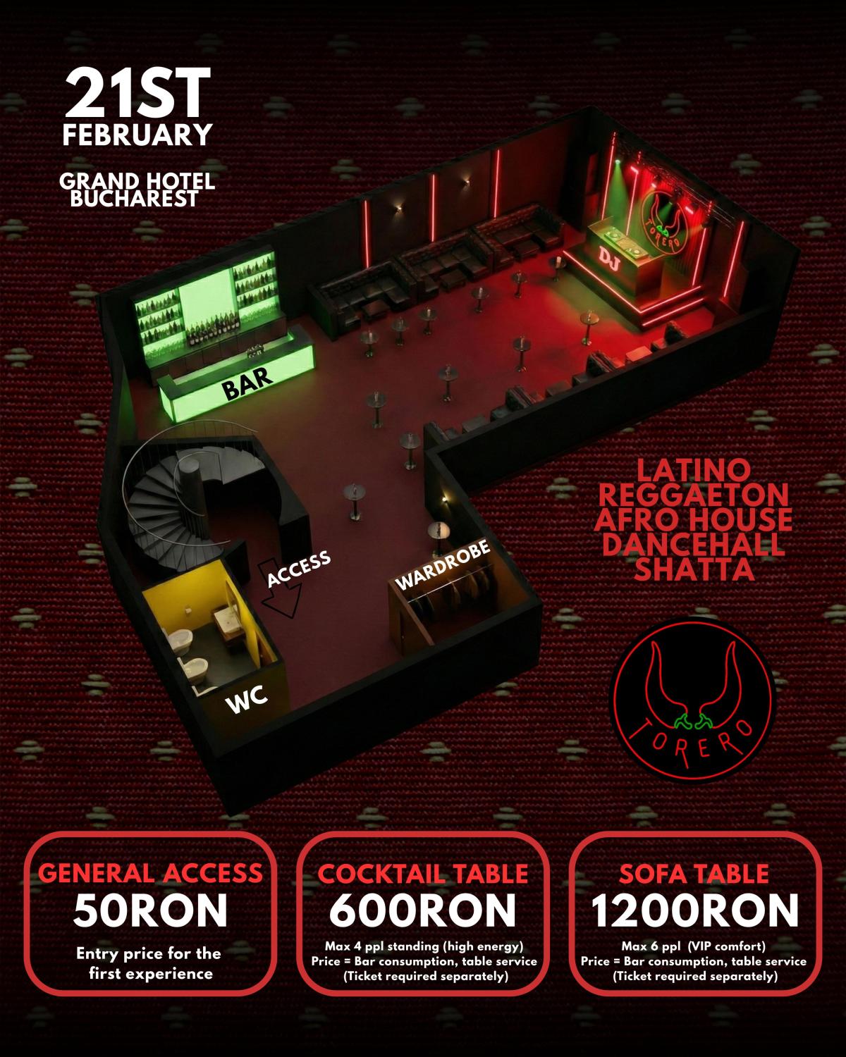 Mese TORERO 🌶️ The Bucharest Party Experience