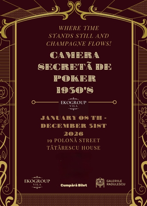 Închiriază Camera Secretă de Poker – Art. History. Experience. la EkoGroup Vila