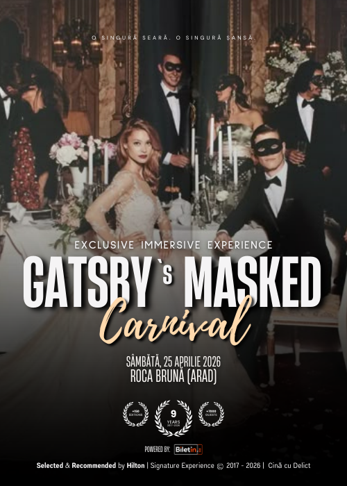 Cină cu Delict: Gatsby’s Masked Carnival • Roca Brună